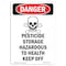 Signmission OSHA Danger Sign, 14" Height, Rigid Plastic, Pesticide Storage Hazardous, Portrait OS-DS-P-1014-V-1527 - alternate 1
